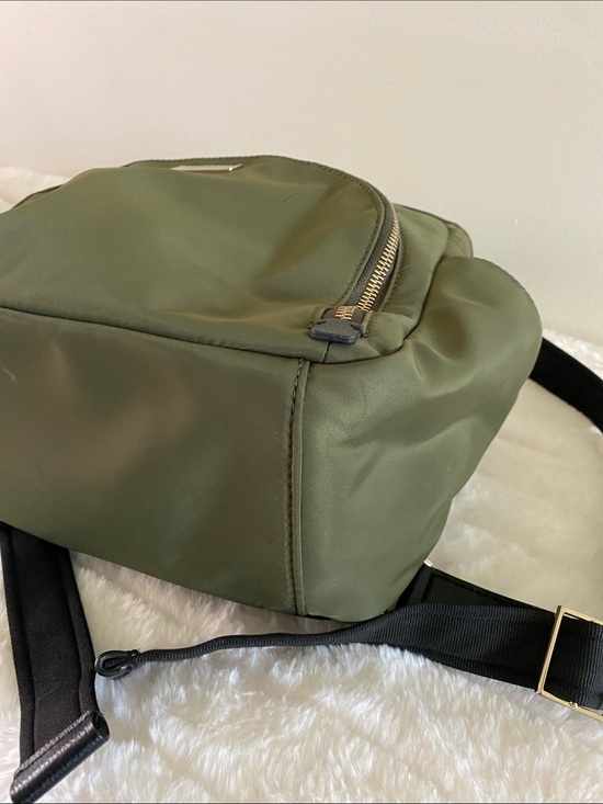 Kate Spade Dawn Nylon Medium Backpack in Olive Green w/  Black Leather Trim main image 7